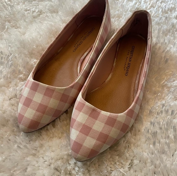 Christian Siriano Pink Checkered Women's Flats - Picture 1 of 5